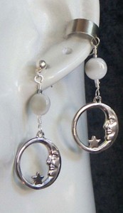 Crescent-Moon-with-Simulated-Moonstone-Earcuff-and-Earring-Set-173x300