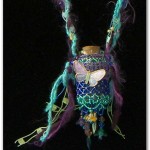 KC Dragonfly – Lavender and Blue Butterfly beaded bottle closeup
