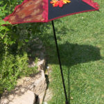 KC Dragonfly – Autumn Leaves Parasol – side view open