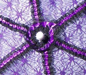 KC Dragonfly - Black and Purple Spider Web parasol - center