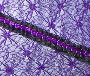 KC Dragonfly - Black and Purple Spider Web parasol - detail web and rib