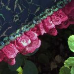 KC Dragonfly - Burgundy Boudier parasol -lace detail