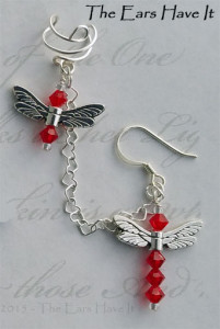 Dragonfly Pair earcuff by KC Dragonfly