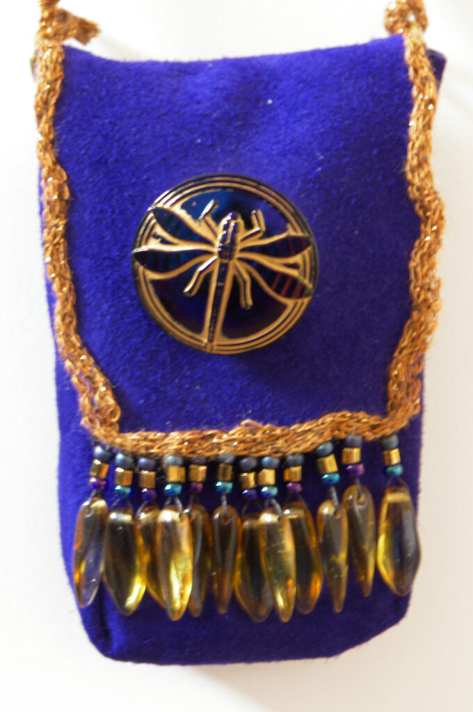 KC Dragonfly Egyptian Blue Amulet Bag