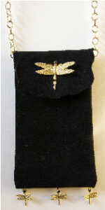 KC Dragonfly Little Black and Gold Dragonfly Pouch