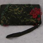 KC Dragonfly clutch purse – Burgundy and Black Rose – back