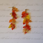 123 fall leaf and crystal earrings