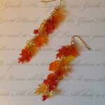 KC Dragonfly – fall leaf and crystal earrings 3
